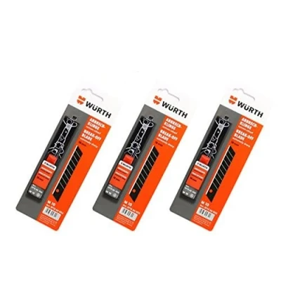 Afbeelding van Würth Afbreekmessen 3 x elk 10 stuks in schuifdispenser cuttermes