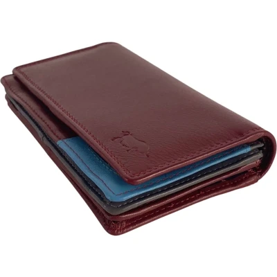 Afbeelding van Arrigo Portemonnee Dames Portefeuille 5 kleuren Leer Donkerrood
