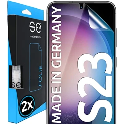 Afbeelding van S.E beschermfolie voor Samsung Galaxy S23 2x folies in SET uit Duitsland, folie TPU technologie, zeer eenvoudig te gebruiken, luchtbelvrij, als alternatief veiligheidsglas