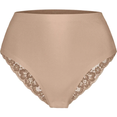 Afbeelding van ten Cate Secrets HIGH Waist Brazilian MET KANT Slip, Dames, Maat: 36, Walnut