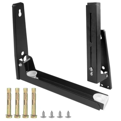 Afbeelding van Frevoitna magnetronhouder, wandrek van roestvrij staal, opvouwbare wandhouder, magnetron, uittrekbaar, 2 stuks