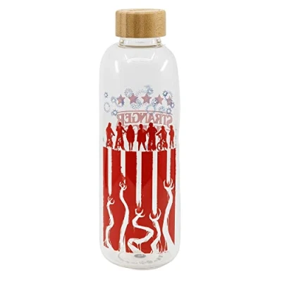 Afbeelding van Grote fles STOR Stranger Things Glas met siliconen hoes Herbruikbaar 1030 ml
