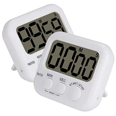 Afbeelding van stonylab 2pk Digitale Timer, 2 Pack Basic Hoog Decibel Luid Alarm Afteltimer Kookwekker met Magnetische Achterkant Grote Cijfers Weergeven