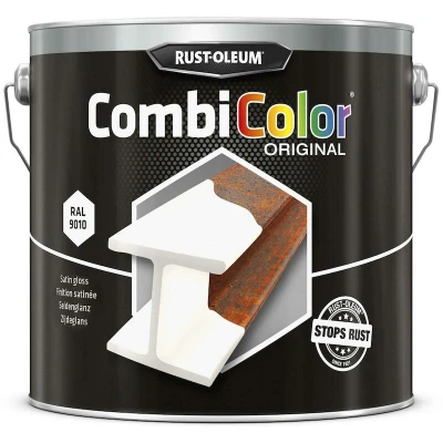 Afbeelding van rust oleum combicolor zijdeglans ral 9010 wit 2.5 ltr