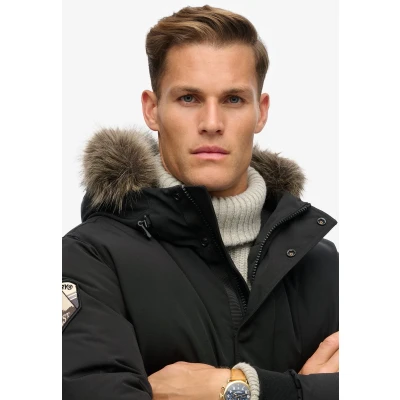 Afbeelding van Superdry Mannen Everest Bomberjack met Imitatiebont Zwart Grootte: Xxxl