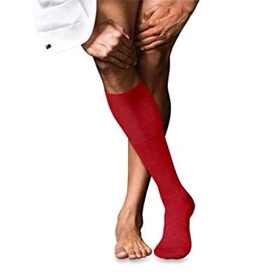 Afbeelding van FALKE Heren Kniekousen No. 6 M KH Wol Zijde Lang eenkleurig 1 Paar, Rood (Cardinal 8156), 45 46