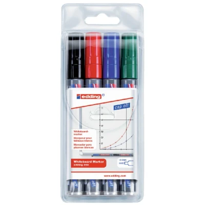 Afbeelding van Viltstift edding 250 whiteboard rond 1.5 3mm assorti etui à 4 stuks
