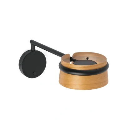 Afbeelding van Faro Lighting Lus LED Indoor Wandlamp Zwart, Hout
