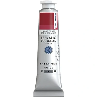Afbeelding van Lefranc Bourgeois 405060 Extra fijne olieverf met hoogwaardige kunstenaarspigmenten, lichtecht, verouderingsbestendig 40ml Tube, Cadmium Free Red Deep