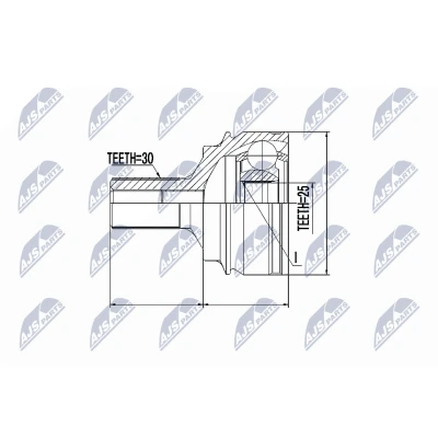 Afbeelding van Homokineet reparatie set, aandrijfas NTY NPZ ME 016