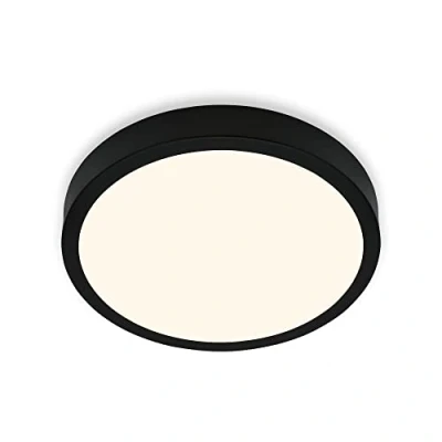 Afbeelding van BRILONER plafondlamp LED, plafondlamp, warmwit licht, opbouwlamp, zwart, Ø380x50 mm