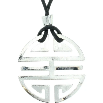 Afbeelding van Behave Zwarte ketting met zilverkleurige hanger