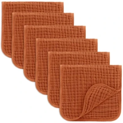 Afbeelding van Comfy Cubs Muslin spuugdoeken, 6 stuks, groot, 100% katoen, handwashandjes, lagen, extra absorberend en zacht (granaat, verpakking van 6)