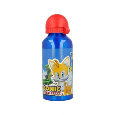 Afbeelding van My sweety pop Drinkfles Aluminium voor kinderen Kleuterschool School Vakantie Maaltijden 17,5 cm 400 ml Hydratatie Cadeau idee Sonic Blauw jongen