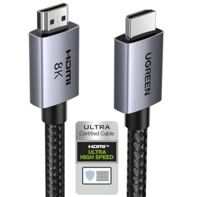 Afbeelding van UGREEN HDMI 2.1 Kabel 8K 60Hz 4K 240Hz 165Hz 144Hz 120Hz 48Gbit/s Hoge Snelheid, Ultra HD eARC HDR 10+ HDCP Dolby Vision VRR Compatibel met TV/PS5/PS4/ Xbox Series X/Monitor/Laptop (0.5M)