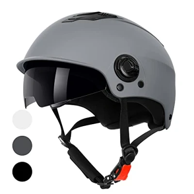 Afbeelding van WESTT Escape Skateboard Helm I met Zonneklep Lichtgewicht Skatehelm Fietshelm BMX Inliner Mannen &amp; Vrouwen Verstelbare Kinriem grijs L XL (59 62cm)