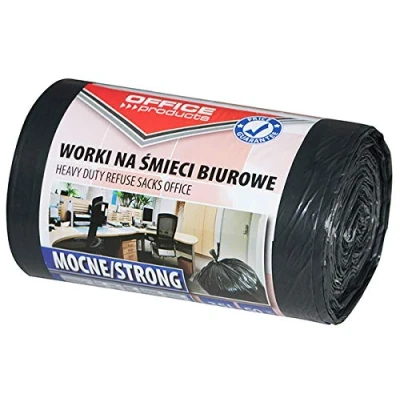 Afbeelding van Office Products 22021213 05 vuilniszakken 35 L 50 stuks sterke LDPE Vuilniszakken, voor het huishoudelijk afval op kantoor kleur: zwart foliedikte: 20 μm