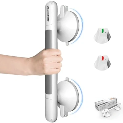 Afbeelding van LORESJOY Badgreep met Zuignap, Badkamer Armsteun, Steun Handgreep, Zuignappen, Veiligheid Bad Douche Geen Gereedschap, Veiligheidsgreep