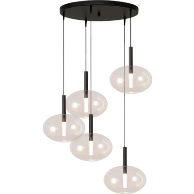 Afbeelding van Masterlight Lido clear Hanglamp Zwart 2862 05 00 50 5 3