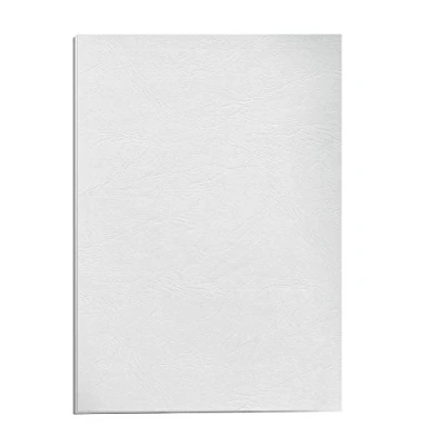 Afbeelding van Fellowes 5373602 A4 100 procent recyclebare lederen bindhoezen, zwaargewicht, 250 g/m², presentatiehoezen, FSC, wit, pak van 25