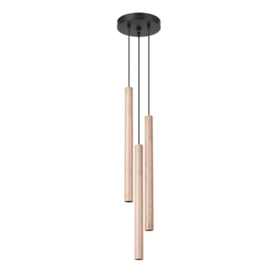 Afbeelding van Sollux Pastelo Moderne houten lat, 3 x G9