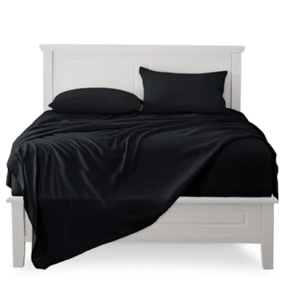 Afbeelding van FARFALLAROSSA beddengoed voor eenpersoonsbed, materiaal 100% puur katoen, en 1 kussensloop, made in Italy, (eenpersoonsbed, zwart)