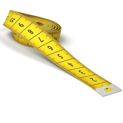 Afbeelding van Naaimakersmeetlint voor naaien, zacht dubbel meetlint, 300 cm, meetlint met knoop, lichaams en omtrekmeetlint kleermakers, ambachtslieden huishoudens (geel)