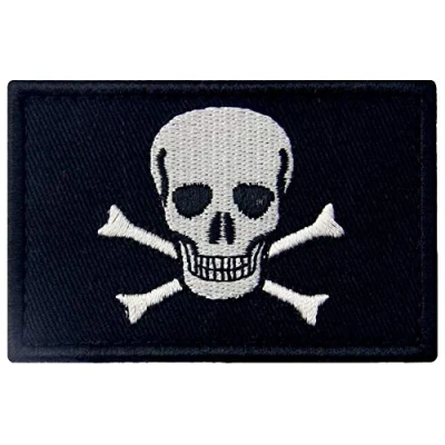 Afbeelding van Jolly Roger Pirate Vlag Geborduurd Haak en lus Patch