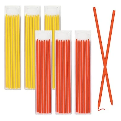 Afbeelding van 36 stuks tracer potlood navullingen, 2,8 mm pica navulling, solide timmerlieden vullingen vervanging, diepe gat marker, schrijnwerkerpotloden navulling voor houtwerk bouw