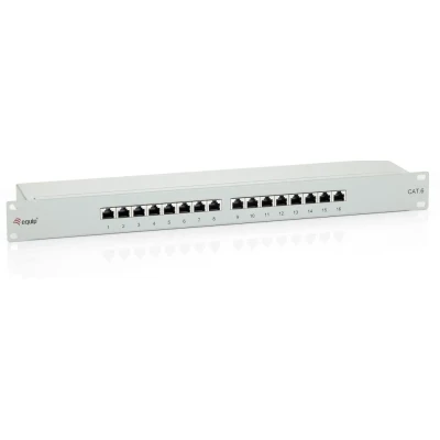 Afbeelding van Equip Patch Panel 19 Cat.6 /Class E 16 Port, 1 U, light grey