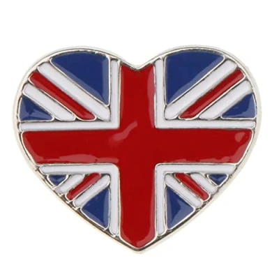 Afbeelding van Hart glazuur Union Jack broche pin Britse nationale vlag gekleurde badge, as described, Kunststof