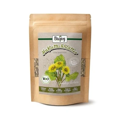 Afbeelding van Biojoy BIO klein hoefblad, gedroogd en gesneden (100 g), hoefblad thee, kruidenthee (Tussilago farfara)
