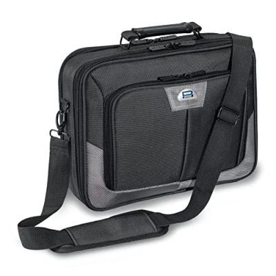 Afbeelding van Pedea Laptoptas Premium Notebooktas tot 15,6 inch met schouderriem Grijze laptophoes voor dames en heren