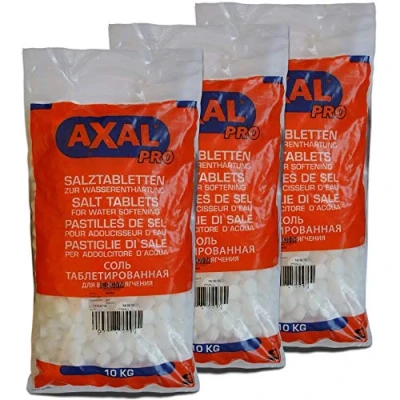 Afbeelding van Axal Pro 30 kg zouttabletten regenereerzout 3 x 10 tablettenvorm wateronthardingsinstallaties zwembaden