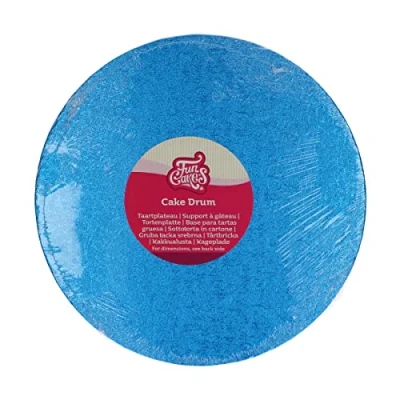 Afbeelding van FunCakes Cake Drum Rond Blauw Ø25 cm / 12 mm Taartonderlegger Taartkarton