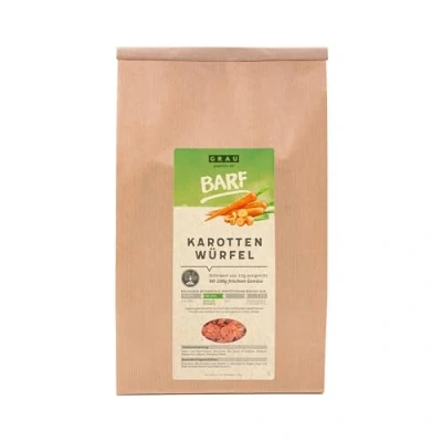 Afbeelding van GRAU het origineel Gedroogde groenten voor BARFen honden Wortelblokjes, 1 st. (1 x 1,2 kg)
