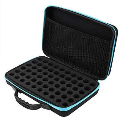 Afbeelding van Essentiële Olie Doos, 60 Grids Flessen Oliën Draagtas Hard Shell Exterieur Organizer fit Raster 5 ml / 10 15 Fles(blue)