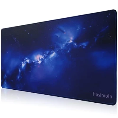 Afbeelding van Hosimoln Gaming muismat, grote muismat grootte 70 x 30 cm dikte 3 mm, premium getextureerde antislip en waterdichte computermuismat met gestikte randen voor gamen, kantoor thuis