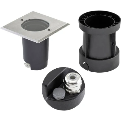 Afbeelding van EVN 679435EV Vloerinbouwlamp GU10 Hoogvoltage halogeenlamp RVS