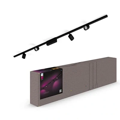 Afbeelding van Philips Hue Perifo railverlichting plafond 4 spots White and Color Zwart