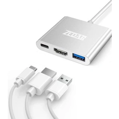 Afbeelding van USB C Hub 3 in 1 van naar HDMI, 3.0 &amp; ZEDAR