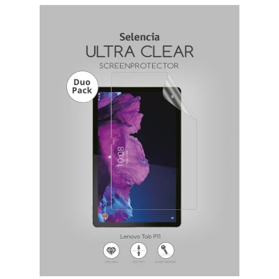 Afbeelding van 2 Pack Screenprotectors Lenovo Tab P11: Selencia Duo Ultra Clear tablet Folie (plastic)