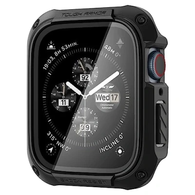 Afbeelding van Spigen Tough Armor Hoesje Compatibel met Apple Watch Series 9/8/7 41mm Zwart