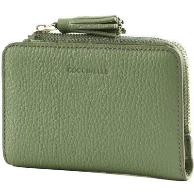 Afbeelding van COCCINELLE Leren portemonnee Tassel Wallet Greenery mintgroen