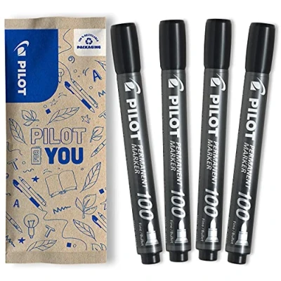 Afbeelding van Pilot SCA 100 B Viltstift flow pack Rond Punt 1mm Zwart 4 stuks