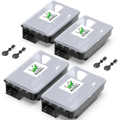 Afbeelding van Mice&amp;Co 4X Lokstations voor Ratten en Muizen Professionele Lokaasdoos tegen Transparant Rattenaasbox Binnen Buiten