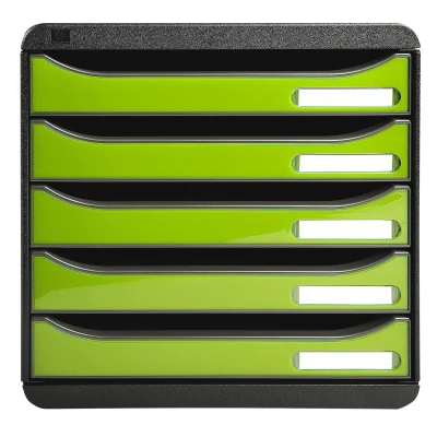 Afbeelding van Exacompta ladenblok BIG BOX PLUS Classic zwart/anijsgroen glossy