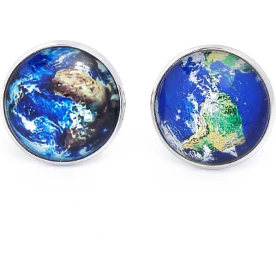 Afbeelding van Actie4you® Manchetknopen Wereldbol Planeet Aarde Blauw