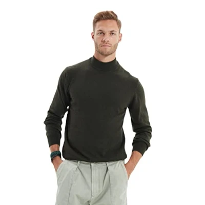 Afbeelding van Trendyol Antraciet Slim Fit Wollen Half Turtleneck Trui Tmnaw21Kz1595