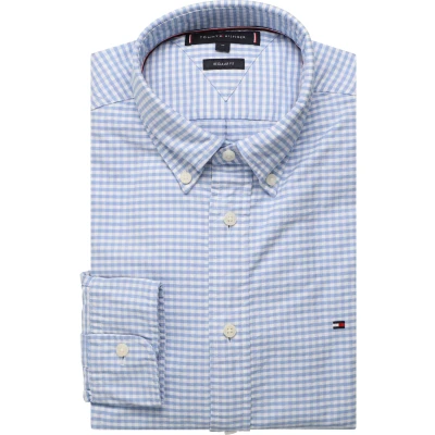 Afbeelding van Tommy Hilfiger Heritage Oxford Gingham Overhemd Cloudy blue check, Heren, Maat: Small, check